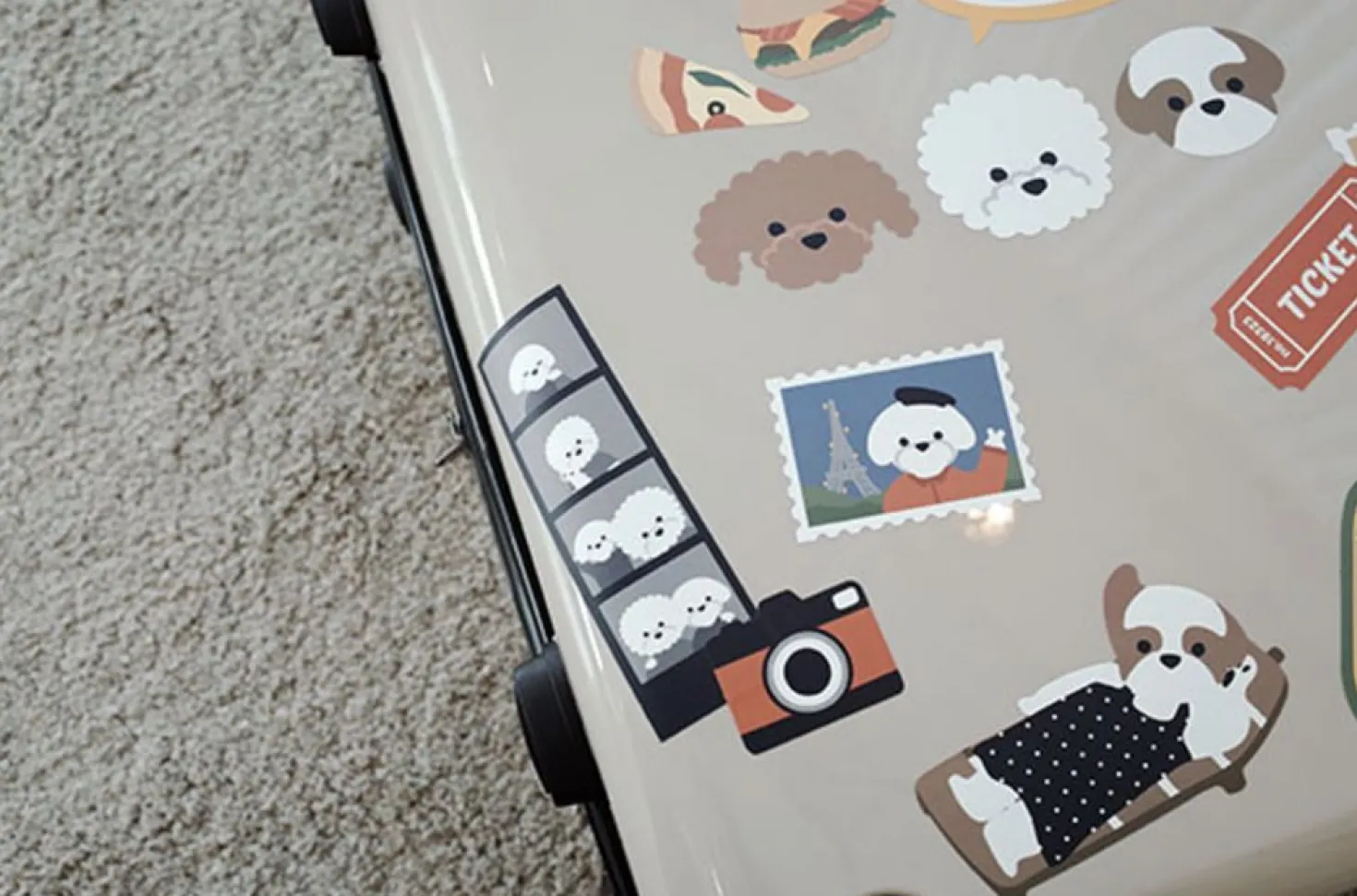 Puppy Travel Big Point Sticker Set
