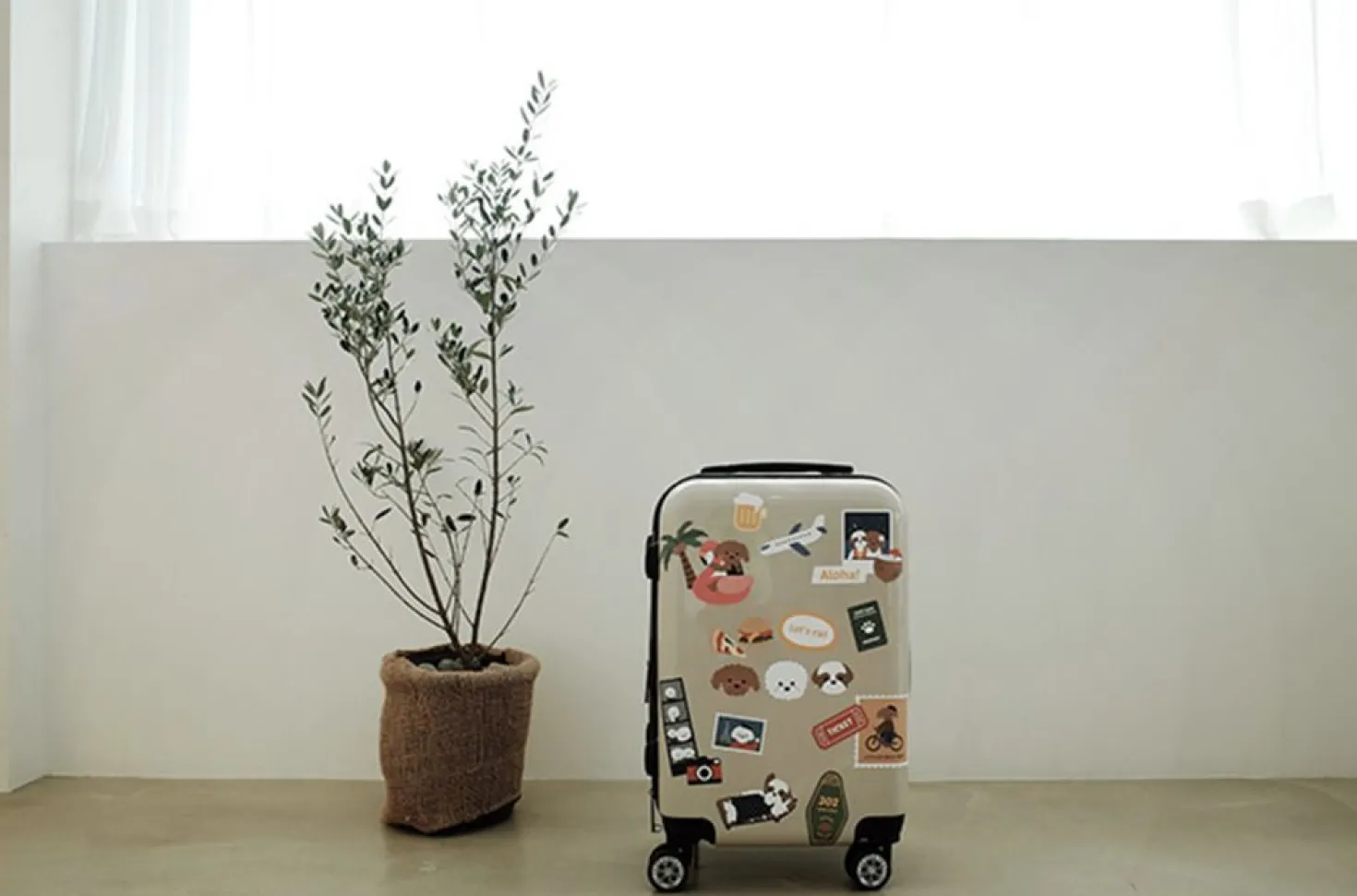 Puppy Travel Big Point Sticker Set