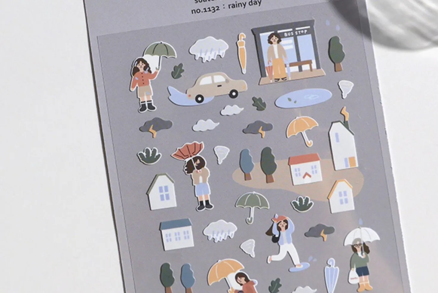 Rainy Day & Umbrella Deco Sticker