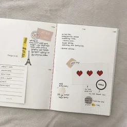 Red Stitched Weekly Planner