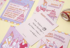 Retro Birthday Card & Envelope Set