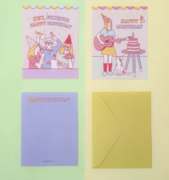 Retro Birthday Card & Envelope Set