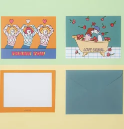 Retro Message Card & Envelope Set