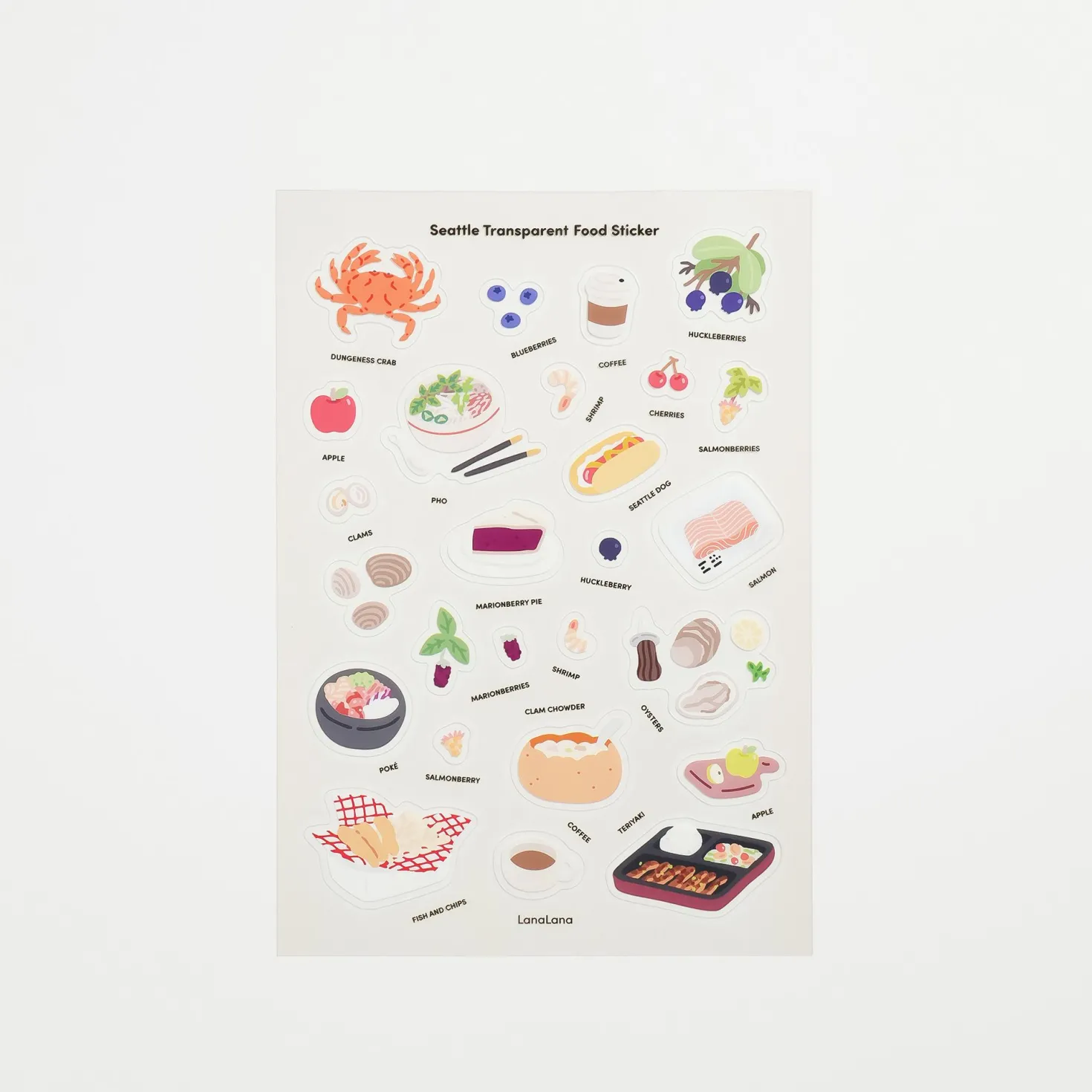 Seattle Food Deco Sticker