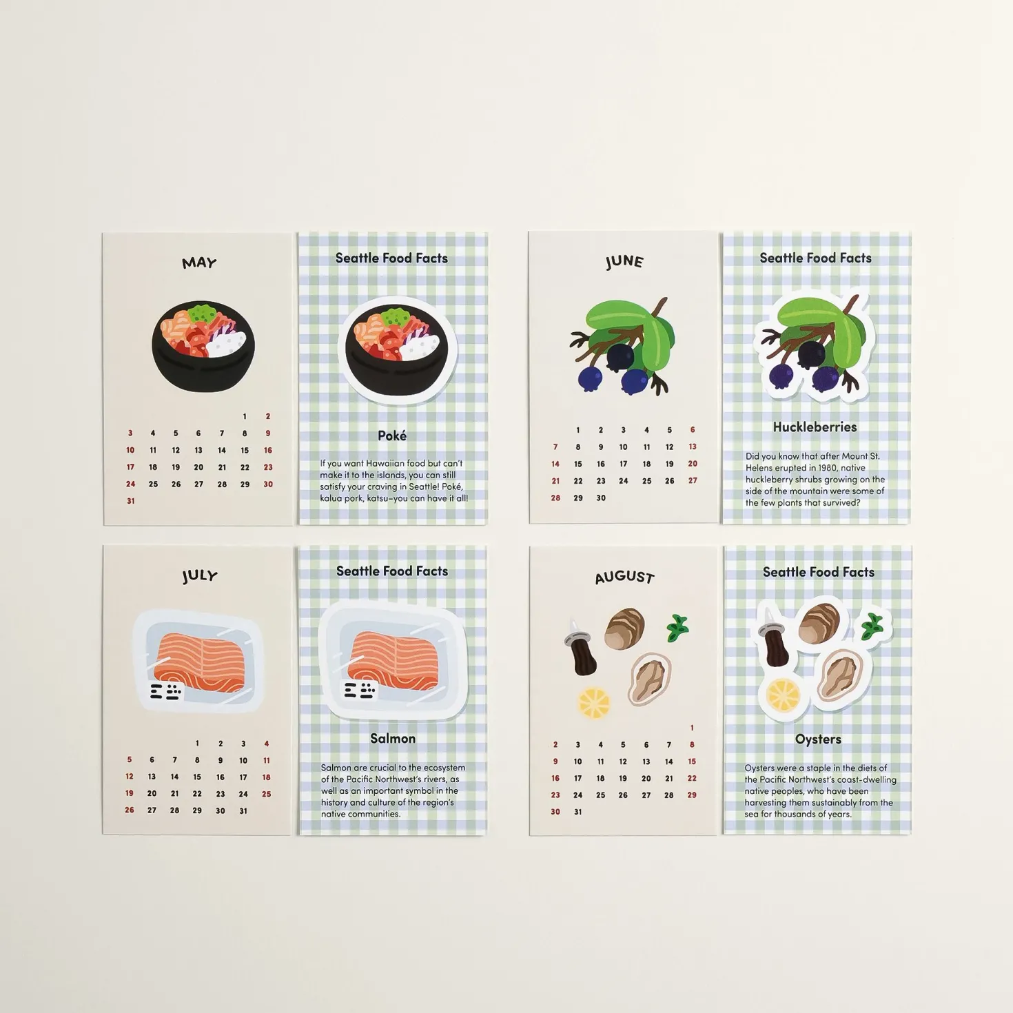 2026 Seattle Mini Calendar Sheets