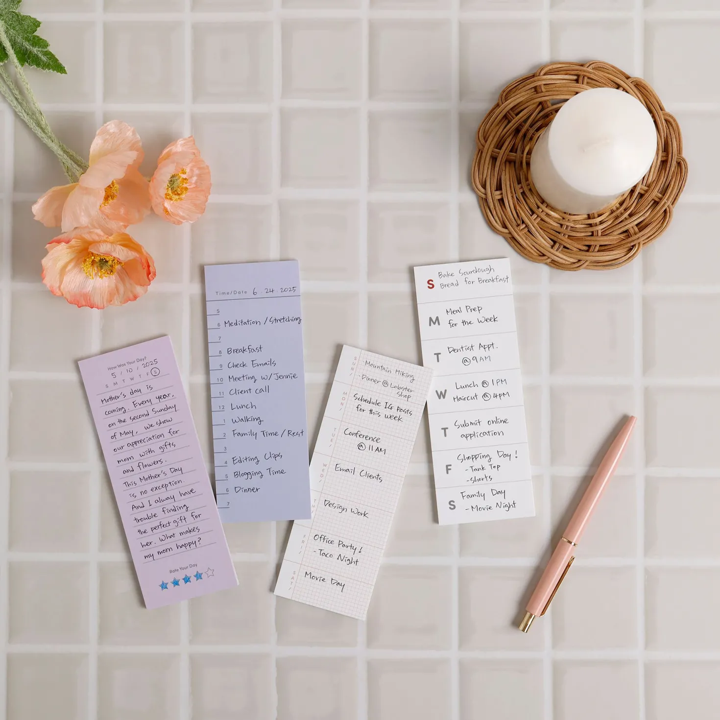 Slim Schedule Sticky Note v2