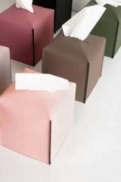Small Edge Leather Tissue Cover