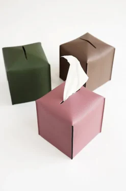 Small Edge Leather Tissue Cover