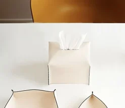 Small Edge Leather Tissue Cover