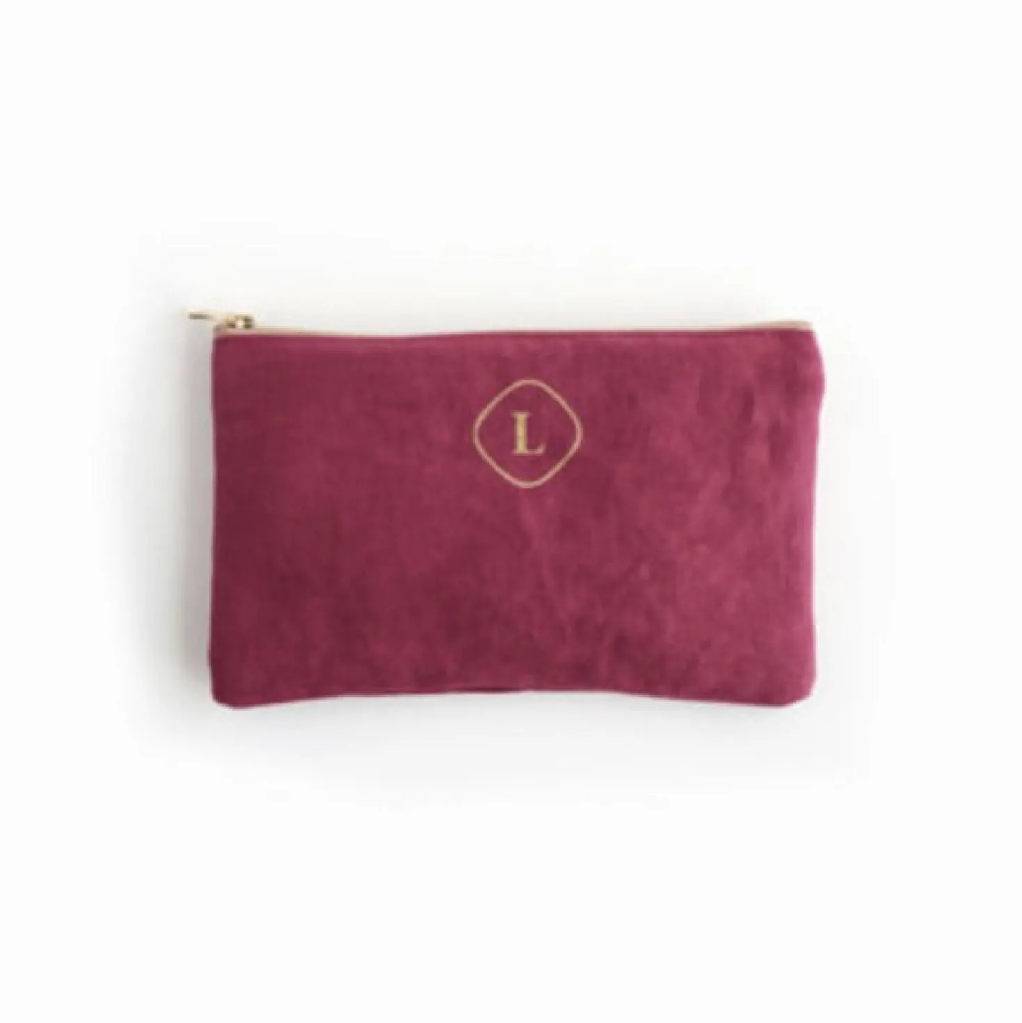 Small Linen Gold Zipper Pouch
