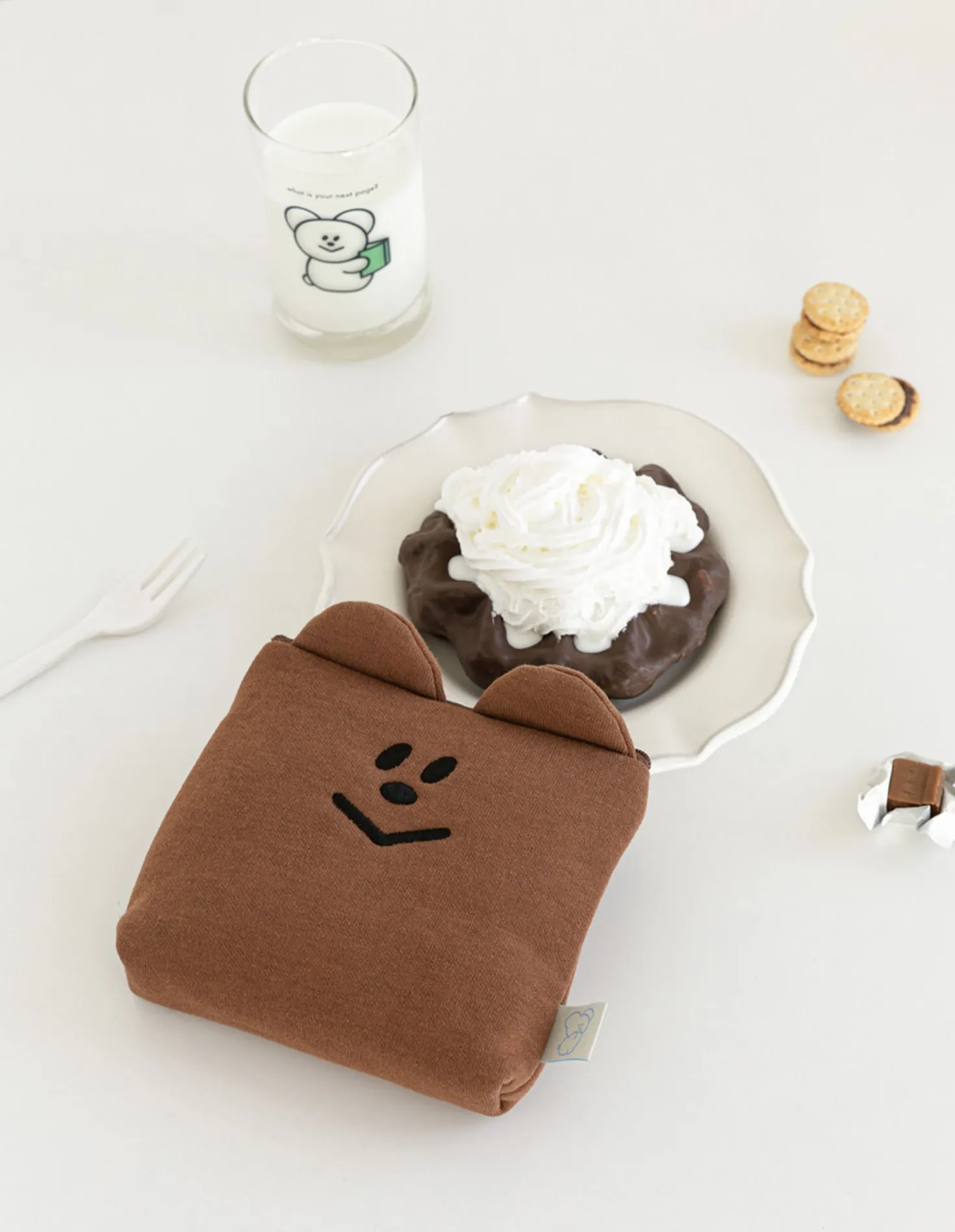 Smile Bear Cushion Pad Pouch