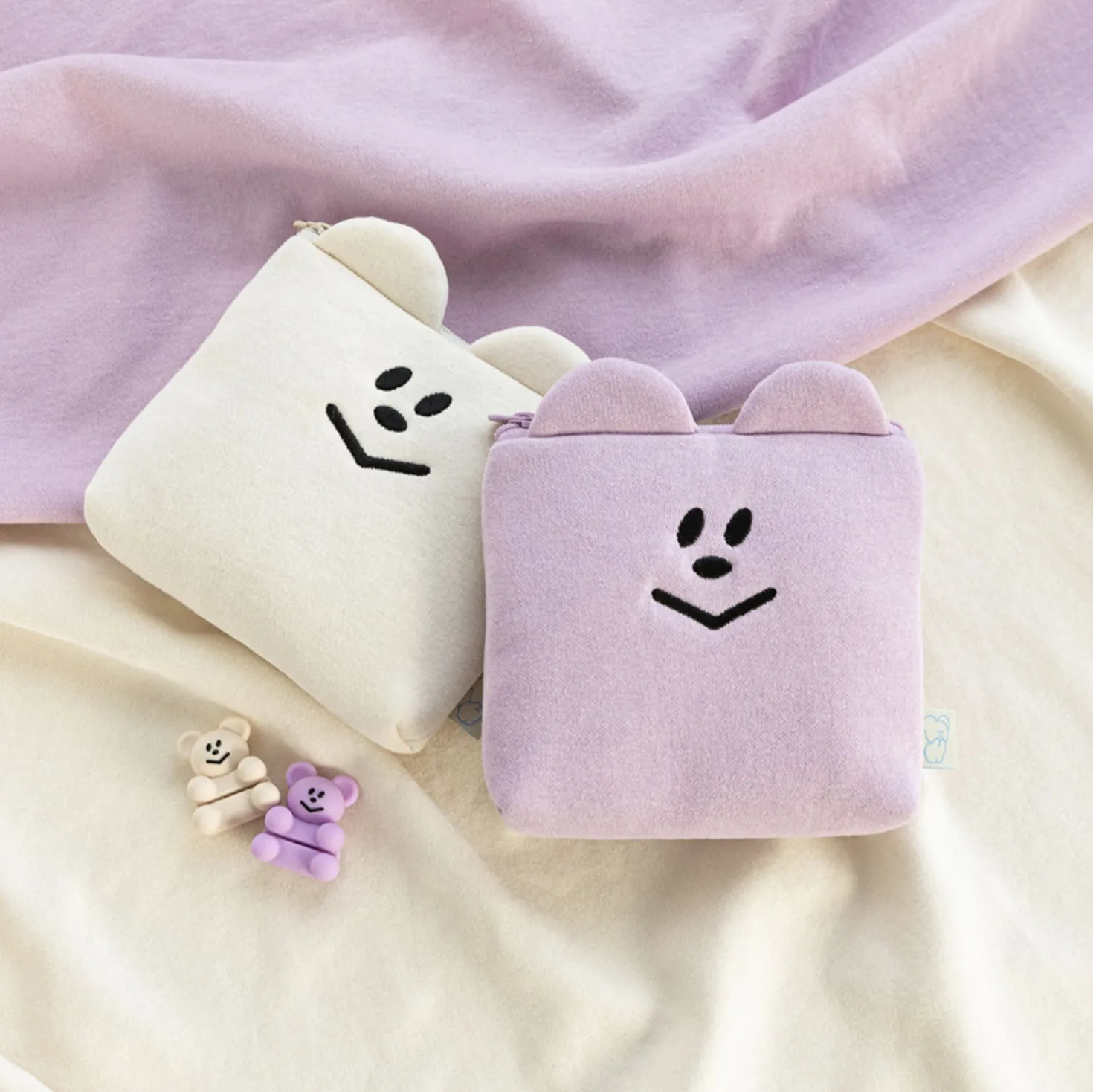 Smile Bear Cushion Pad Pouch
