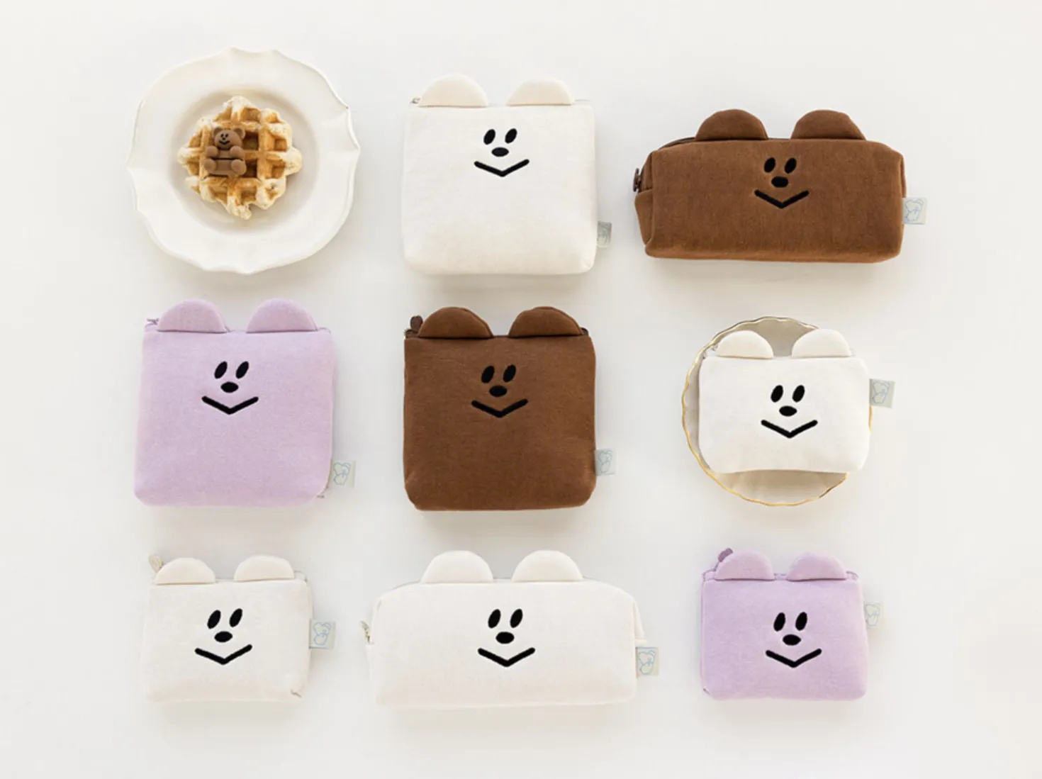 Smile Bear Cushion Pad Pouch