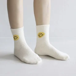 Smile Fluffy Micro Crew Women Socks