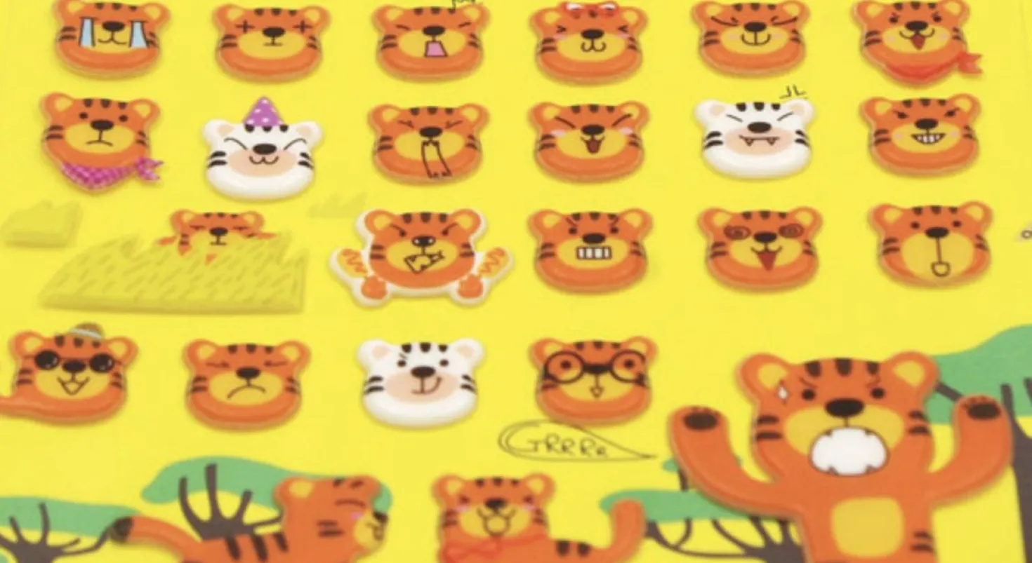 Tiger Emoji Puffy Sticker