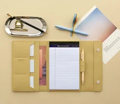 Vegan Leather A5 Notepad & Pen Organizer Set
