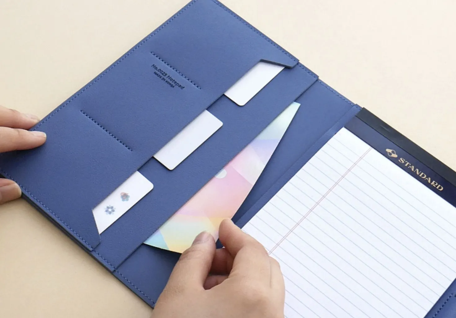 Vegan Leather A5 Notepad & Pen Organizer Set