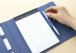 Vegan Leather A5 Notepad & Pen Organizer Set
