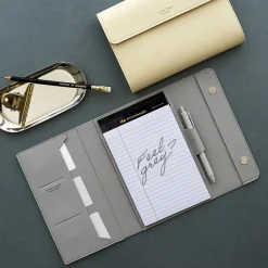Vegan Leather A5 Notepad & Pen Organizer Set