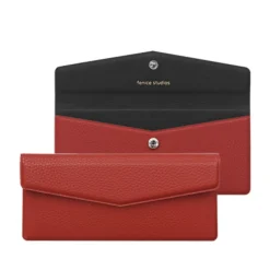 Vegan Leather Button Envelope Pouch
