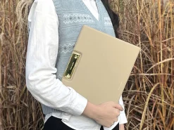 Vertical Folding Vegan Leather Clipboard