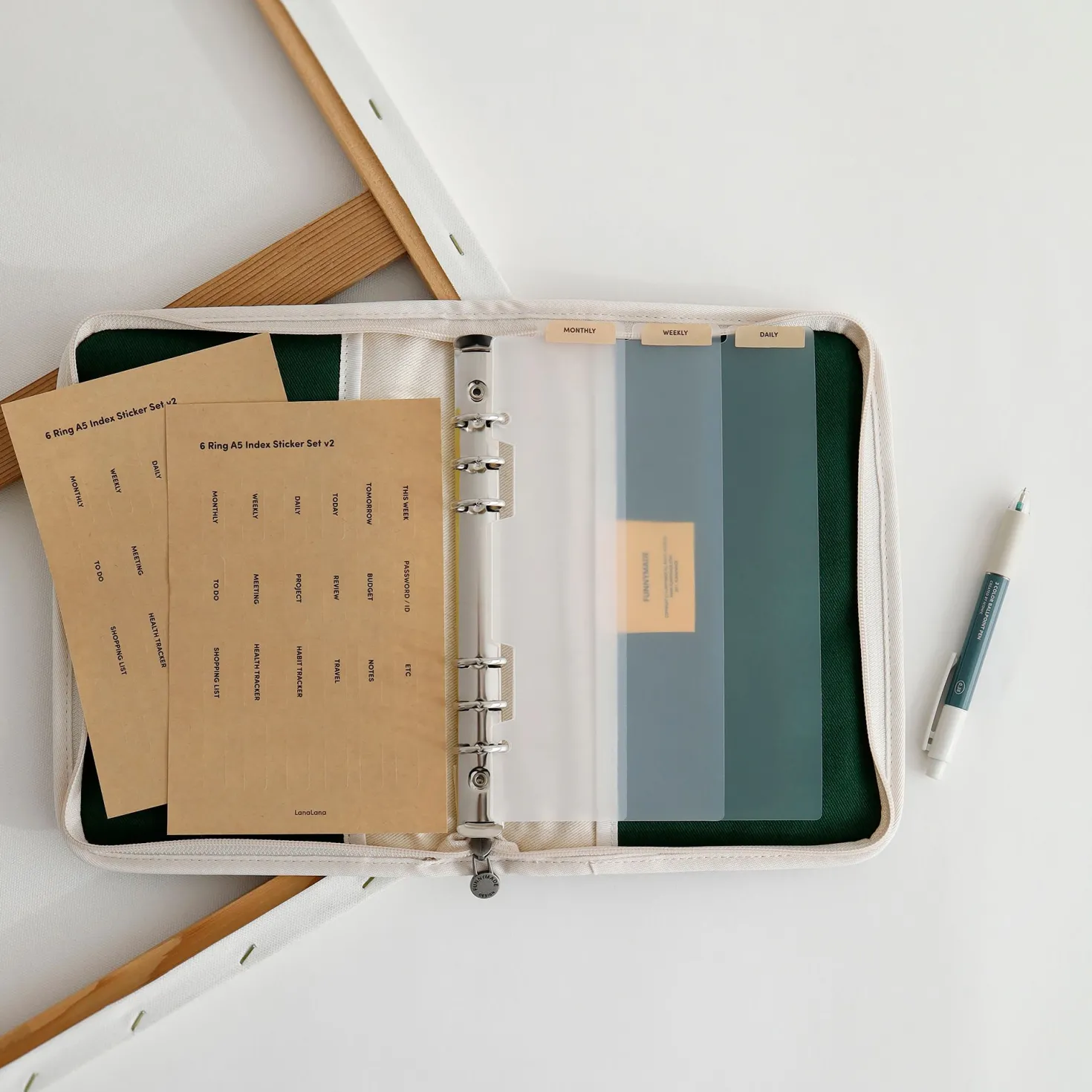 Vertical Translucent 6 Ring A5 Index Tabs
