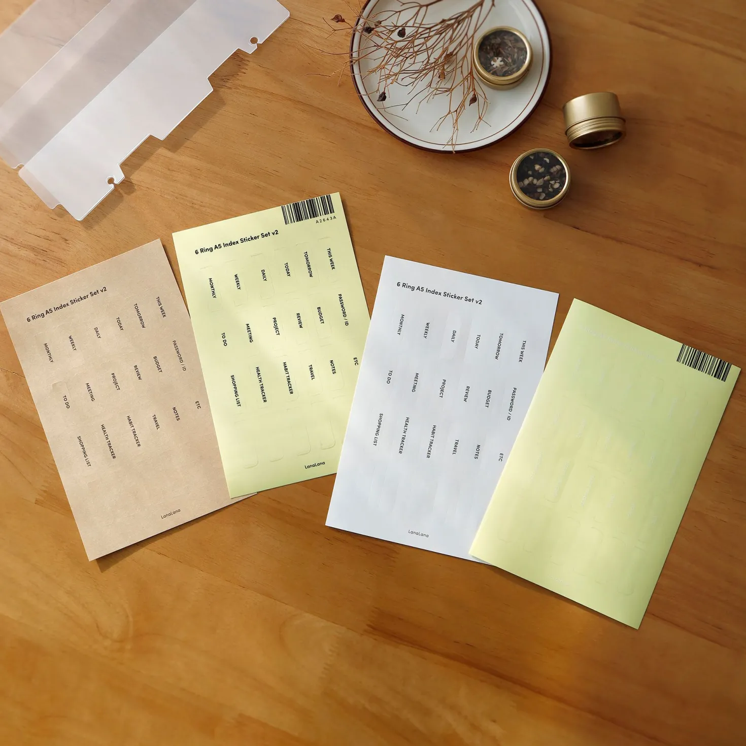 Vertical Translucent 6 Ring A5 Index Tabs