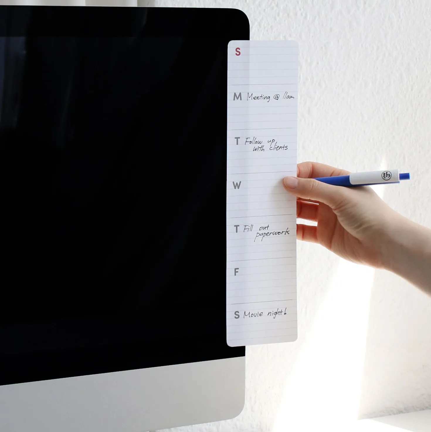 Vertical Weekly Schedule Sticky Note