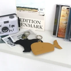 Whale Vegan Leather Key Ring